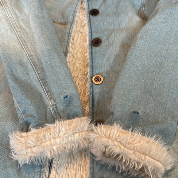 Free People Denim and Sherpa jacket large - Picture 13 of 16